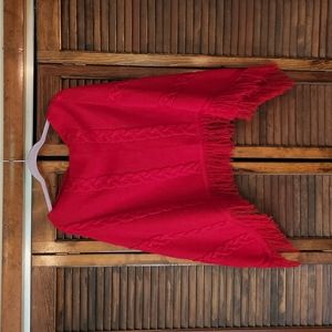 Gorgeous Red Cover Poncho Sweater